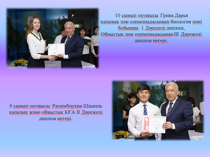 Оқушылардың жетістіктері 2016-2017 ж